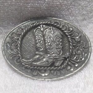 Silver Engraved Western Boots Circle Rope 2006 Silver Engraved Edge Vintage
